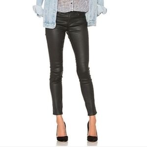 AG Adriano Goldschmied Black Super Skinny Legging Ankle Faux Leather 26R